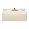 Image 4 : Chanel White Leather Mini Square Flap Shoulder Bag
