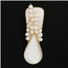 Image 2 : Vintage 14k Yellow Gold Large Mother of Pearl and Freshwater Pearl Brooch Pin