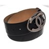 Image 4 : Chanel Black Leather CC Logo Jumbo Belt