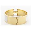 Image 2 : Hermes White Metal Clic Clac Wide Bangle Bracelet GHW