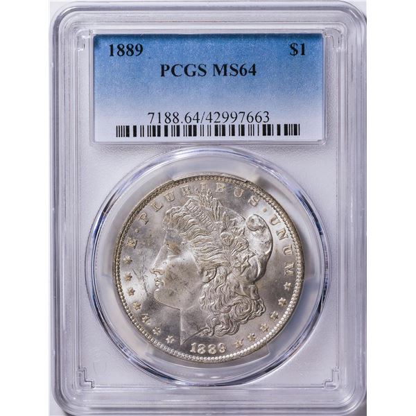 1889 $1 Morgan Silver Dollar Coin PCGS MS64