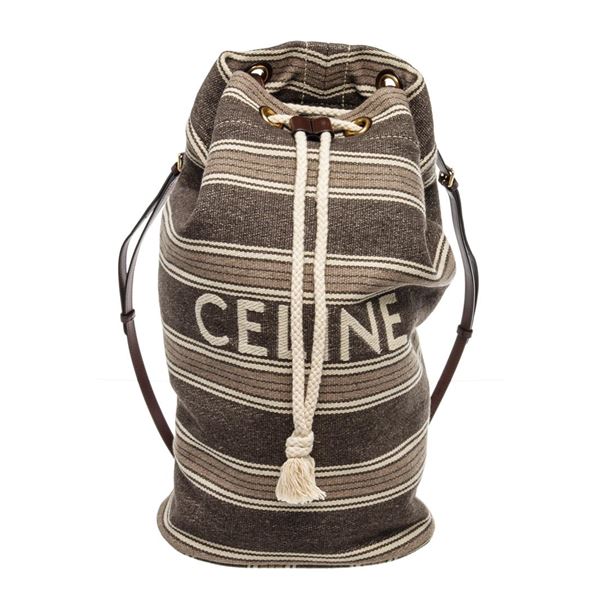 Celine Multicolor Logo Drawstring Backpack Bag