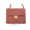 Image 2 : Chanel Red Quilted Lambskin Leather Single Flap Mini Shoulder Bag