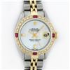 Image 1 : Rolex Ladies 2 Tone MOP & Ruby Diamond Datejust Wristwatch 26MM