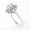 Image 9 : Vintage 14k White Gold 0.70 ctw Round Diamond Open Platter Cluster Cocktail Ring