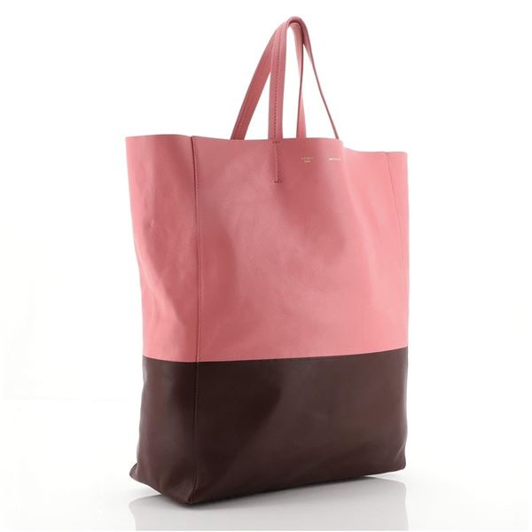 Celine Vertical Bi-Cabas Tote Leather Large Pink, Red