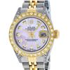 Image 1 : Rolex Ladies 26 Yellow Gold And Stainless Steel Pink MOP Lugs Oyster Perpetual D