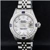 Image 1 : Rolex Ladies Stainless Steel Mother Of Pearl Diamond & Sapphire Datejust Wristwa
