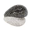 Image 2 : 4.11 ctw Black and White Diamond Ring - 18KT White Gold