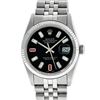 Image 2 : Rolex Mens Stainless Steel 36mm Black Diamond Dial Datejust Wristwatch