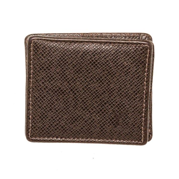 Louis Vuitton Black Leather Coin Case Taiga Wallet