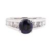Image 2 : 3.00 ctw Synthetic Sapphire And Diamond Ring - 14KT White Gold