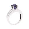 Image 4 : 3.00 ctw Synthetic Sapphire And Diamond Ring - 14KT White Gold