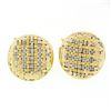 Image 1 : Vintage Men's Solid 18k Yellow & White Gold Round Basket Weave Cufflinks Links