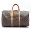 Image 1 : Louis Vuitton Brown Monogram Canvas Leather Keepall 50 cm Duffle Bag