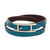 Image 1 : Hermes Blue Leather Hapi Bracelet