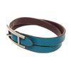 Image 5 : Hermes Blue Leather Hapi Bracelet