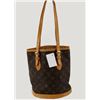 Image 1 : Louis Vuitton Brown Monogram Canvas Leather Petit Bucket PM Bag
