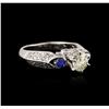 Image 1 : 18KT White Gold 1.30 ctw Sapphire and Diamond Ring
