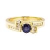 Image 2 : 1.00 ctw Blue Sapphire and Diamond Ring - 14KT Yellow Gold