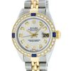 Image 2 : Rolex Ladies 2 Tone Silver Diamond & Sapphire Datejust Wristwatch