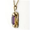 Image 4 : Victorian 8k Gold Octagonal Bezel Set Amethyst Solitaire Pendant Necklace