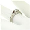 Image 4 : 14k White Gold 0.41 ctw Princess Diamond and Garnet Engagement Ring