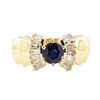 Image 2 : 1.47 ctw Blue Sapphire And Diamond Ring - 14KT Yellow Gold