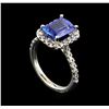 Image 4 : 2.45 ctw Tanzanite and Diamond Ring - 14KT White Gold