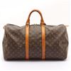 Image 2 : Louis Vuitton Brown Monogram Canvas Leather Keepall 50 cm Duffle Bag Luggage