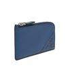 Image 2 : Prada Navy Blue Micro Grain Vitello Leather Zip Coin Card Case Purse