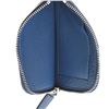 Image 5 : Prada Navy Blue Micro Grain Vitello Leather Zip Coin Card Case Purse