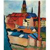 Image 1 : MACKE - St. Mary's Church With Houses And Chimney