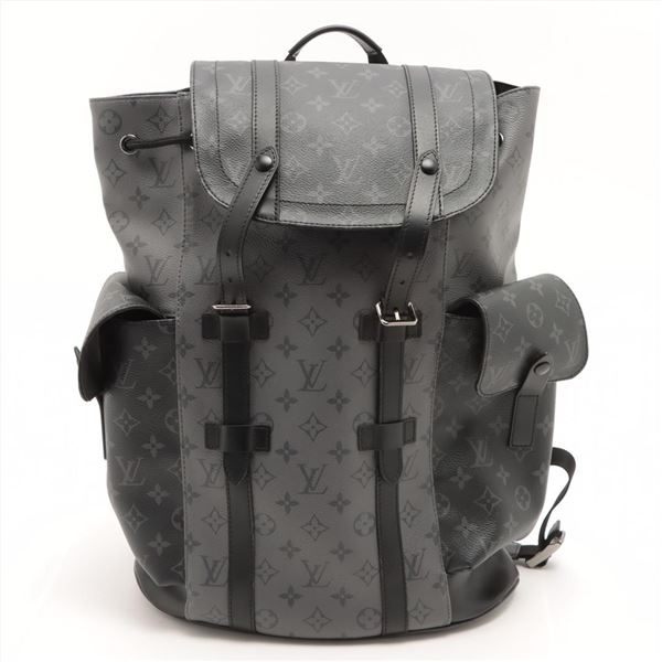 Louis Vuitton Black Gray Monogram Eclipse Canvas Leather Christopher PM Backpack