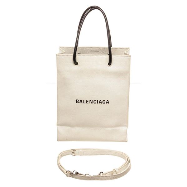 Balenciaga White Teiga Leather Shopping Bag