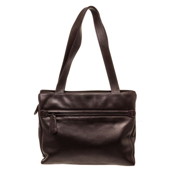 Chanel Dark Brown Caviar Leather CC Double Shoulder Bag