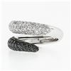 Image 6 : Estate 18k Gold 1.80 ctw Fancy Black & F VS2 Diamond Bypass Snake Wrap Band Ring