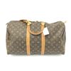 Image 2 : Louis Vuitton Brown Monogram Canvas Leather Keepall 45 cm Duffle Bag Luggage
