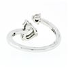 Image 8 : Modern 14K White Gold .84 ctw GIA Heart & Round Cut Diamond Moi et Toi Bypass Ri