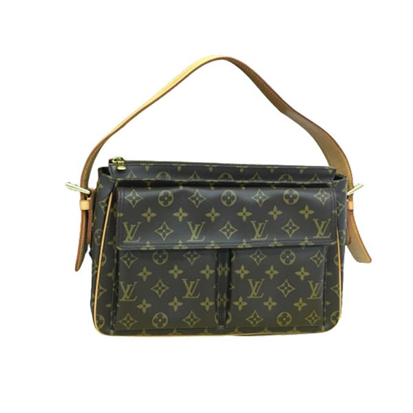 Louis Vuitton Brown Monogram Canvas Leather Viva Cite GM Shoulder Bag