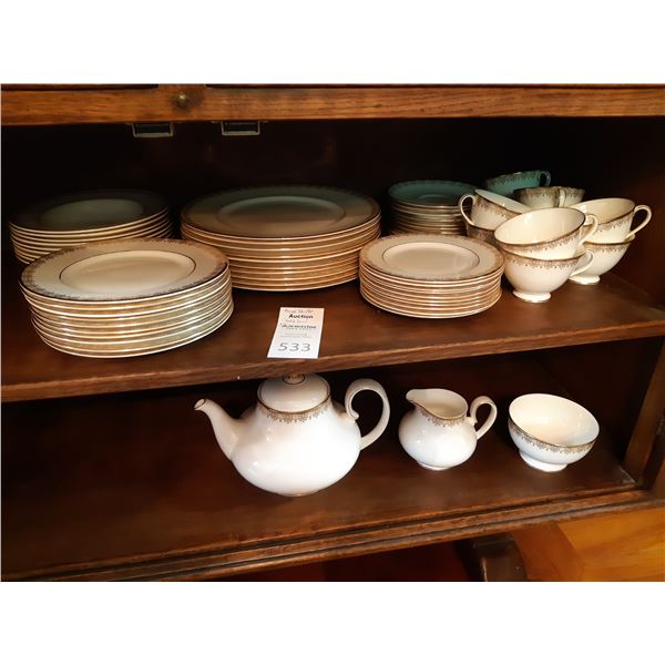 Royal Doulton "Gold Lace" Teapot & Dinnerware Set Cat A