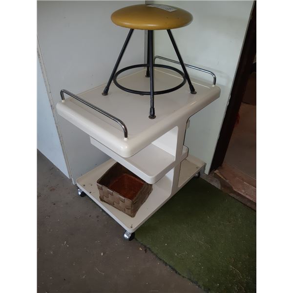 Guzzini Rolling Cart & Stool Cat A