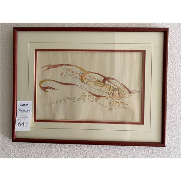Framed Rubbing Cat B
