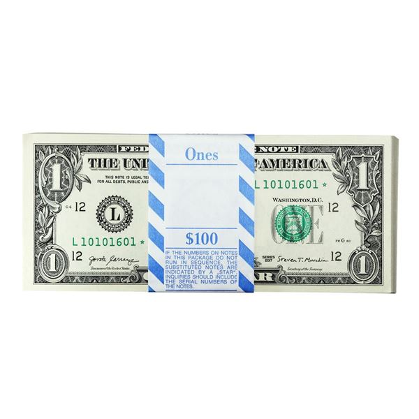 Pack of (100) Consecutive 2017 $1 Federal Reserve STAR Notes San Francisco