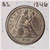 Image 1 : 1846 $1 Seated Liberty Silver Dollar Coin