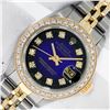 Image 1 : Rolex Ladies Two Tone Blue Vignette Diamond Oyster Perpetual Datejust Wristwatch