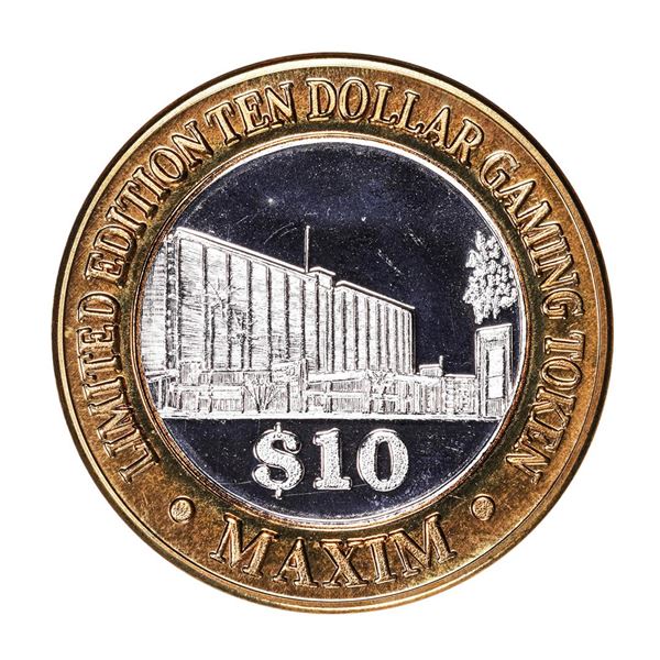 .999 Silver Maxim Hotel & Casino Las Vegas, NV $10 Limited Edition Gaming Token