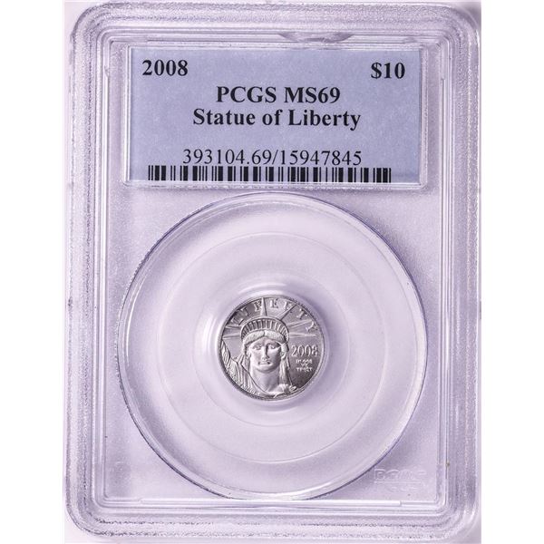 2008 $10 American Platinum Eagle Coin PCGS MS69