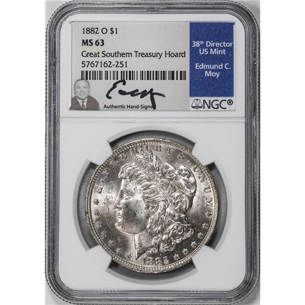 1882-O $1 Morgan Silver Dollar Coin NGC MS63 Moy Signature