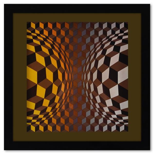 Victor Vasarely  Cheyt - Ond La Serie Structures Universelles L'Hexagone  Mixed Media